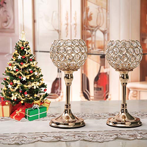 VINCIGANT Pillar Crystal Candle Holders