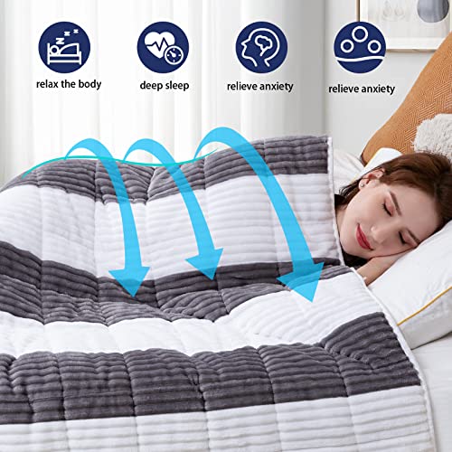 Yescool Sherpa Weighted Blanket Twin Size For Adults (48X72 Inch, 15 Lbs), Soft Fuzzy Fleece Weighted Blanket, Cozy Plush Heavy Blanket Throw For Couch Sofa With Glass Beads #TOP3
