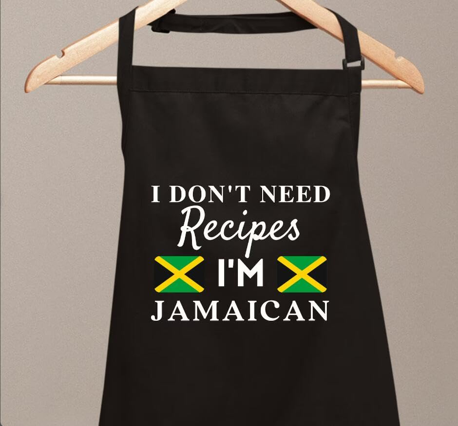 I Don't Need Recipes I'M Jamaican Funny Aprons Cooking Baking Father's Day Novelty Chef Kitchen BBQ Housewarming Gift Color:Jamaican