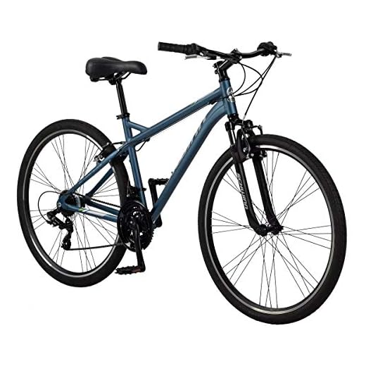 Schwinn Network 1.5 Womens Hybrid Bike, 700c Wheels, 21-Speed, 15-inch Frame, Alloy Linear Pull Brakes, Matte Blue