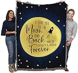 Pure Country Weavers I Love You to The Moon and Back Blanket - Gift Tapestry Throw Woven from Cotton - Made in The USA (72x54)