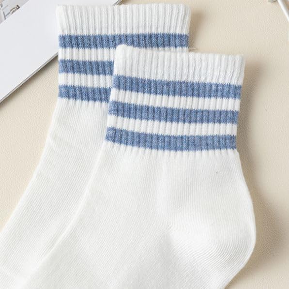 5 Pairs Womens Socks Striped Low Cut Ankle Socks Breathable Casual Running Socks3