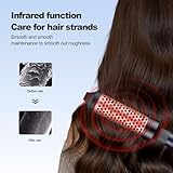 Thermal Brush 38mm, 2 in 1 Hot Hair Brush, Double Voltage Heated Round Hair Straightener with 140°C-200°C, Hot Hair Curling Ceramic Tourmaline Travel Brushs Black - Image 4