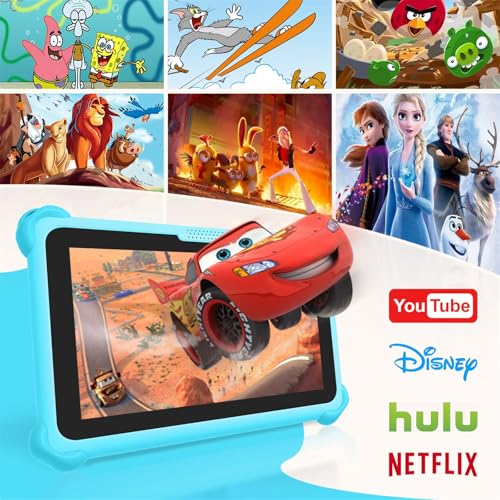 Image of Kids Tablet 7 inch Tablets for Kids, 32GB Android Toddler Tablet with Case Included, WiFi, Bluetooth, IPS Screen, Parental Control, GMS Educational Children's Learning Tablets for Boys Girls (Blue)