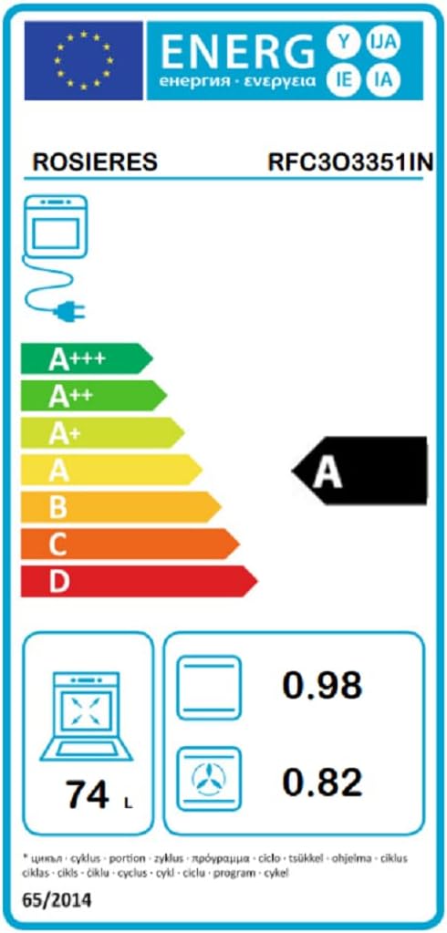 Energy label for Rosières RFC3O3351IN oven