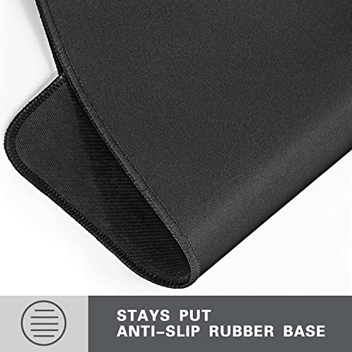 Gimnor 3 Pack Standard Mouse Pad With Stitched Edges, Comfortable Mouse Mat Pad, Non-Slip Rubber Base Mousepad For All Types Of Mouse Laptop Computer Pc 10.3 X 8.3 Inches Black #TOP3