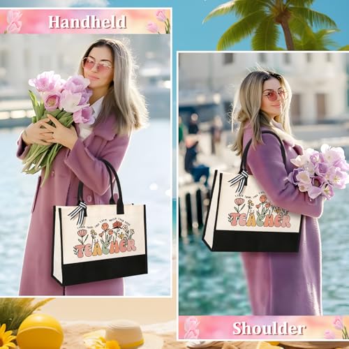 Canvas Tote Bag Makeup Bag for Women - Personalized Teacher Appreciation Gifts3