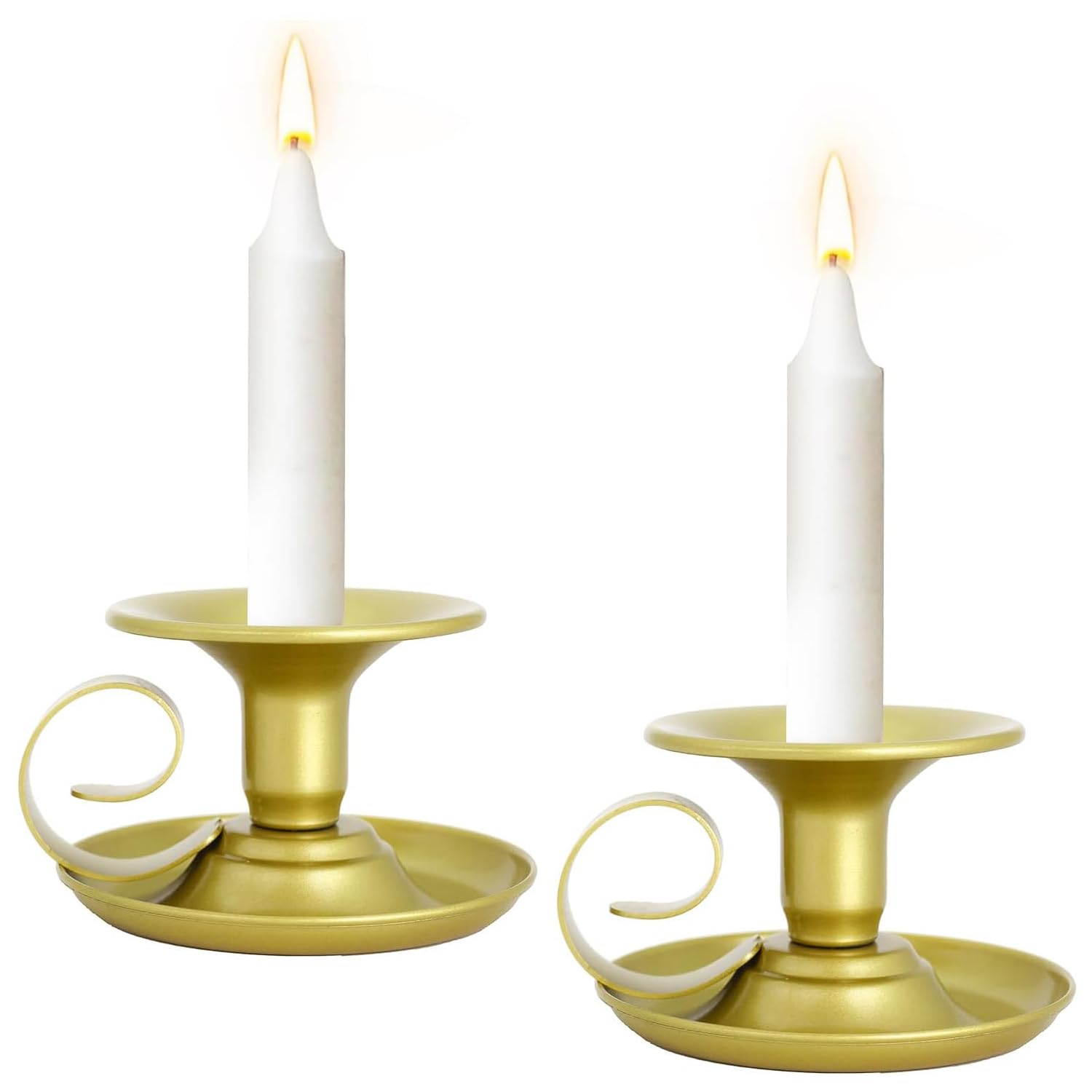 Candle Holder, Taper Metal Candle Stick Holder, Classic Candlestick Stand for Elegant Table Decor, Ideal for Parties, Weddings, and Home Lighting (Gold)