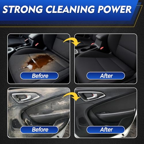 Limpia Tapicerias Coche con Paño de Microfibra y Esponja, Limpiador de Tapicerias Coche para Cuero, Plástico, Cinturones, Salpicaderos, Etc., Limpiador, Desodorizante y Acondicionador, Todo en Uno - imagen 3