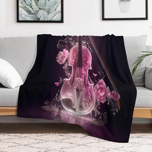 Couverture chaude violon 3D le cadeau idéal doux et lavable - 3