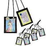Divine Mercy Chaplet,3 Pack Bulk Brown Scapular Necklace,Escapularios Catolicos Scapular Catholic Necklaces Religious Gift For Women With St Benedict Medal Crucifix Statues Decoration