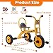 Kids Tricycle for Age 2-6, Big Wheel Kids Trike Bike, Preschool Daycare Outdoor Tricycle with Airless Rubber Tires and Non-Slip Pedals, Gift for Boys and Girls