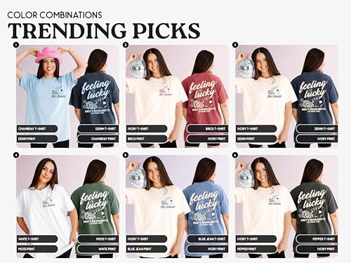 Feeling Lucky Shirts, Las Vegas Bachelorette Party Shirts for Bridal Party, Vegas Bachelorette Trip Shirts for Future Bride and Bridesmaids Shirts Set2