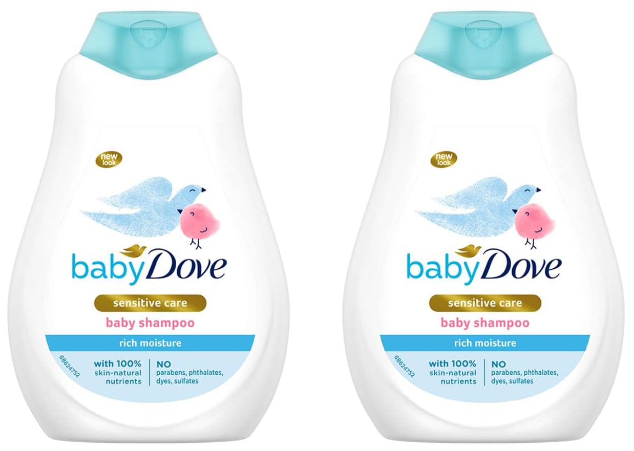 Baby Dove Shampoo 400 ml, Mild No Tears Rich Moisture Baby Shampoo for kids, Gentle Care for Baby's Soft Hair - No Sulphates No Paraben shampoo (Pack of 2)-image-2