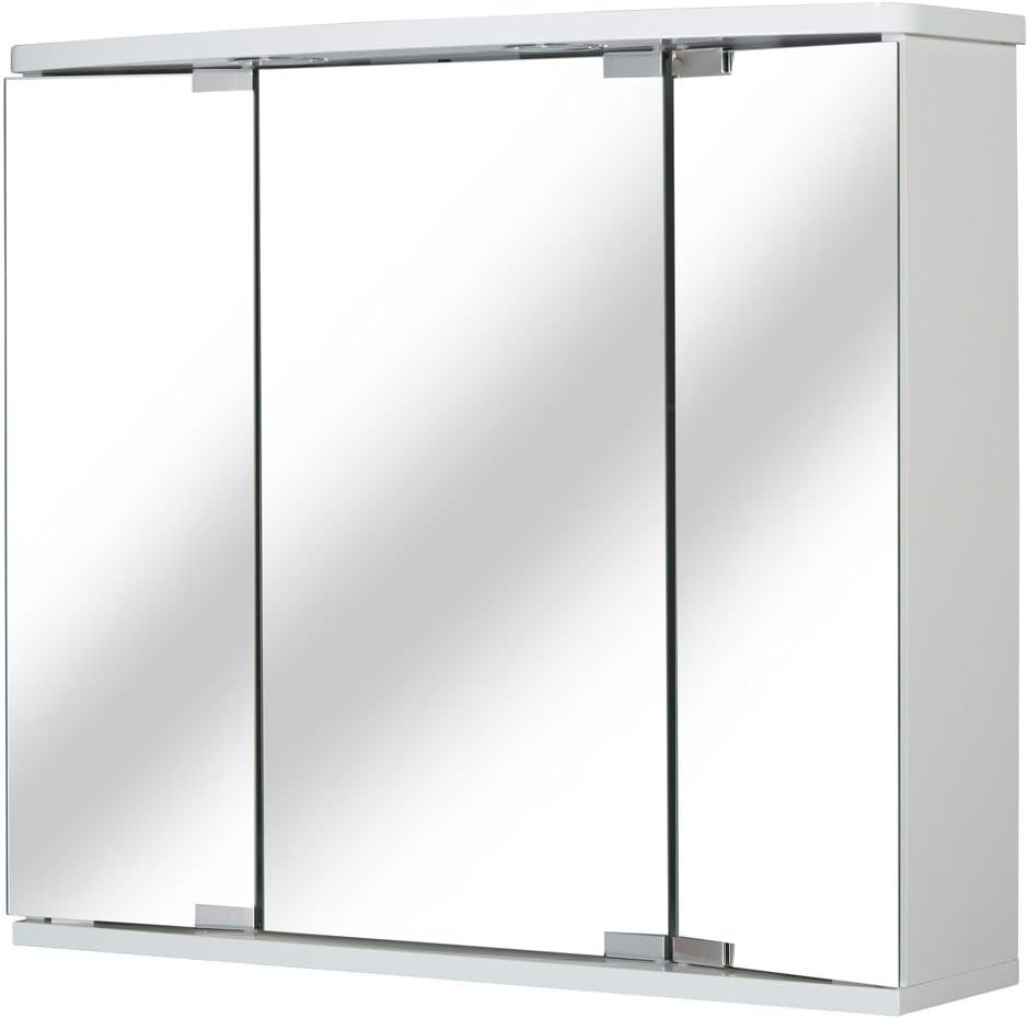 Jokey Funa LED Mirrored Wardrobe White