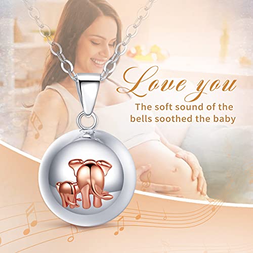 Eudora Harmony Bola Angel Caller Pregnancy Women Necklace Elephant Guardian Angel Wishing Chime Ball Bola Pendant For Future Mama Jewellry Original Gift For Women Mother Wife Sisters, 30Inch Chain #TOP3
