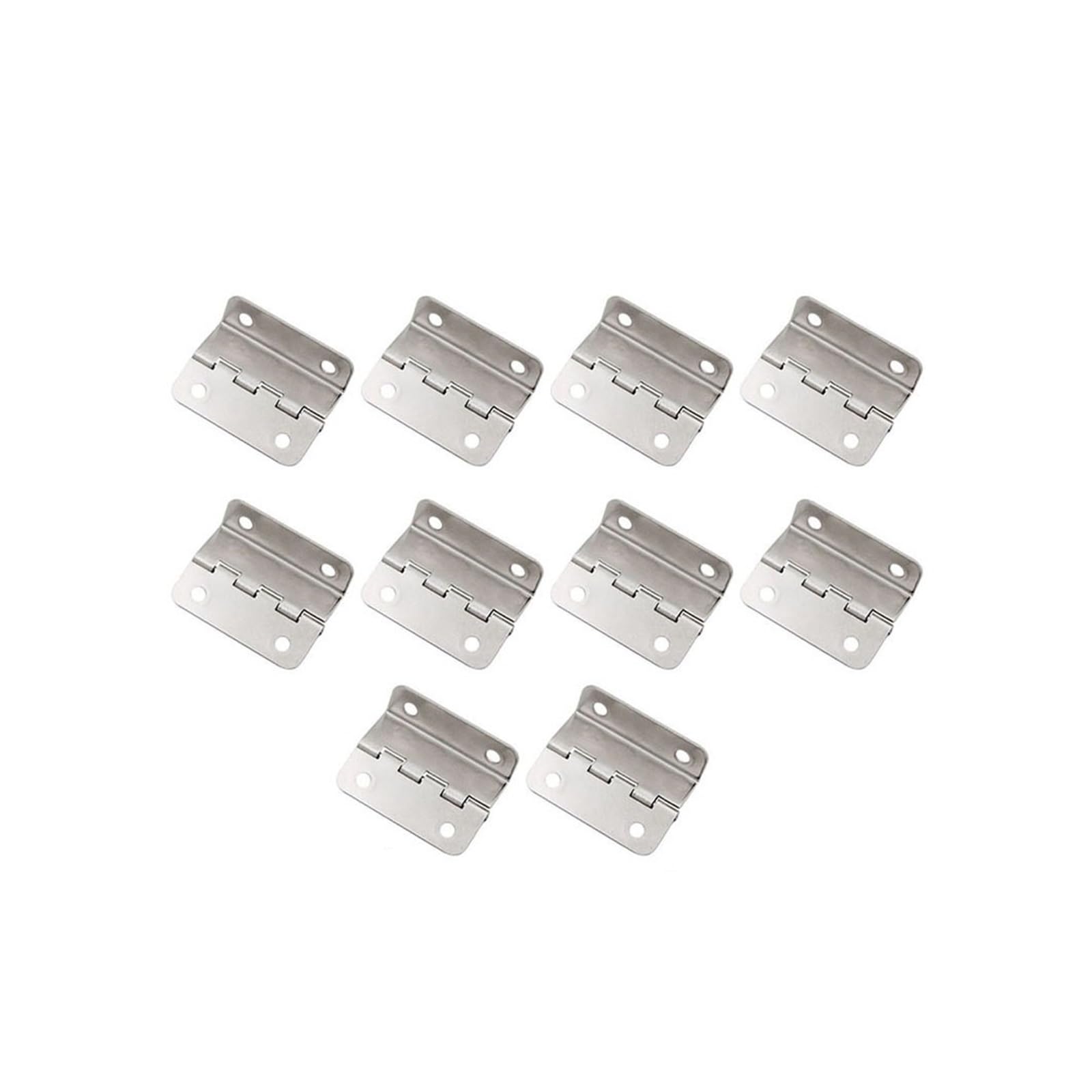Wkfbifly Silver 10Pcs Wooden Box Hinge Tri-Fold Right Angle 4-Hole Hardware Home Improvement Spare Parts Cabinet Door Furniture Fitting