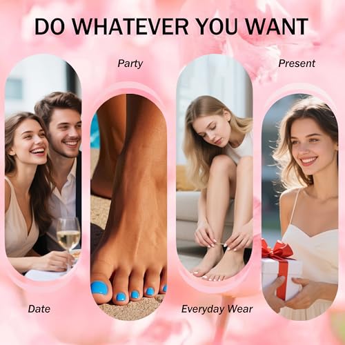 120 Stück Falsche Fußnägel Kit - Französisch Natürliche Künstlich Fußnägel zum Aufkleben, Nude White Gradient Full Cover Toe Nails Tips für Frauen, Fake nails für Nail Art DIY, 12 Größen (Nude)