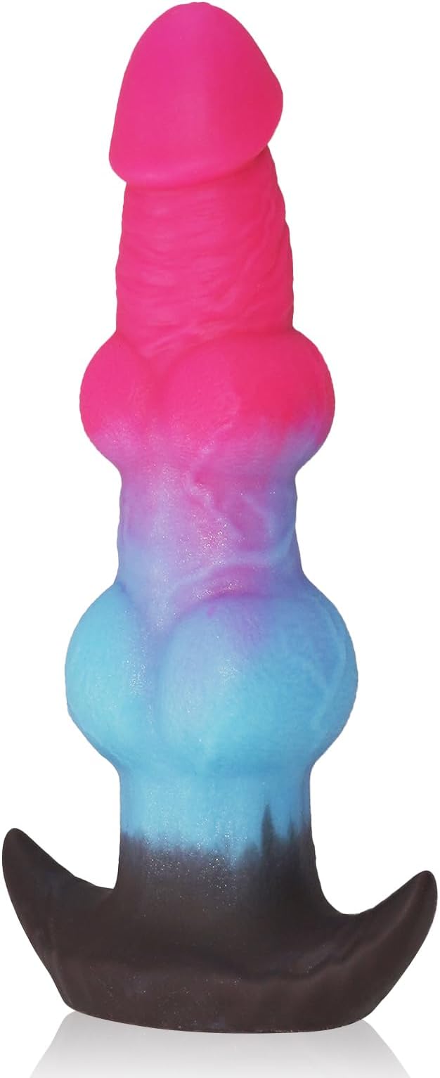 6'' Large Butt Plug Anal Plug with Double Knots, Thick Silicone Anal Plug Wearable Anal Dildos, Monster Fantasy Knot Dildo, Anal Trainer Dilator with Safety T-Base, Adult Sex Toy for Men Women
