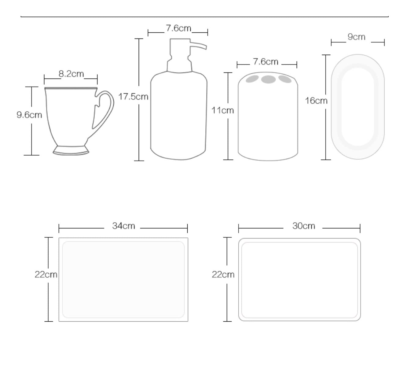 Badezimmer Set Badezimmer-Zubehör-Sets Keramik Einfaches Badezimmer-Toilettenartikel-Set Im Europäischen Stil Mundwasser-Zahnbürstenbecher Dekoration Organizer(A)