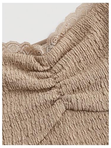 Image of SOLY HUX Women's Peplum Tops Summer Casual Ruched Flowy Going Out Top Spaghetti Strap Tank Camisole