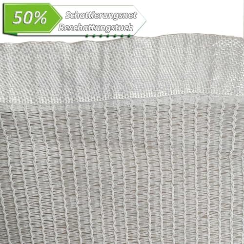 White Shade Netting for Gardens 50% Sun Protection Grommeted Privacy Fence Screen for Plant Protection in Greenhouses Sizes: 1x2m 2x2m 2x3m 4x5m 2x6m