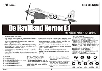 トランペッター 1/48 デ・ハビランド ホーネット F.1 プラモデル d2ldlup Amazon.com: Trumpeter De Havilland Hornet F.1 Model Kit