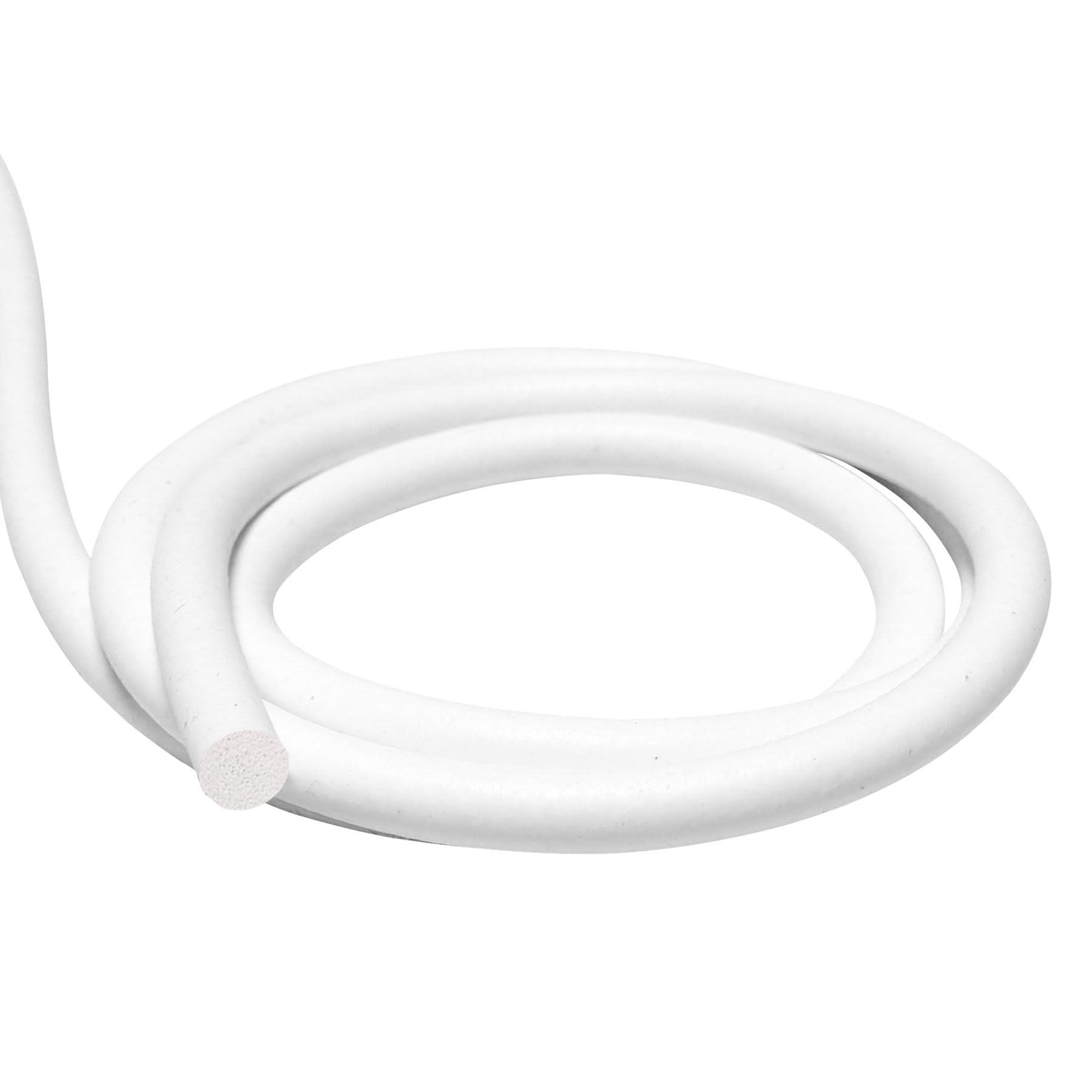 iMeistek Silicone Foam Seal Strip 12 mm Dia x 2 m, Round Silicone Sponge Rubber Weather Stripping Cord for Door and Window, Backer Rod, DIY Gasket, White