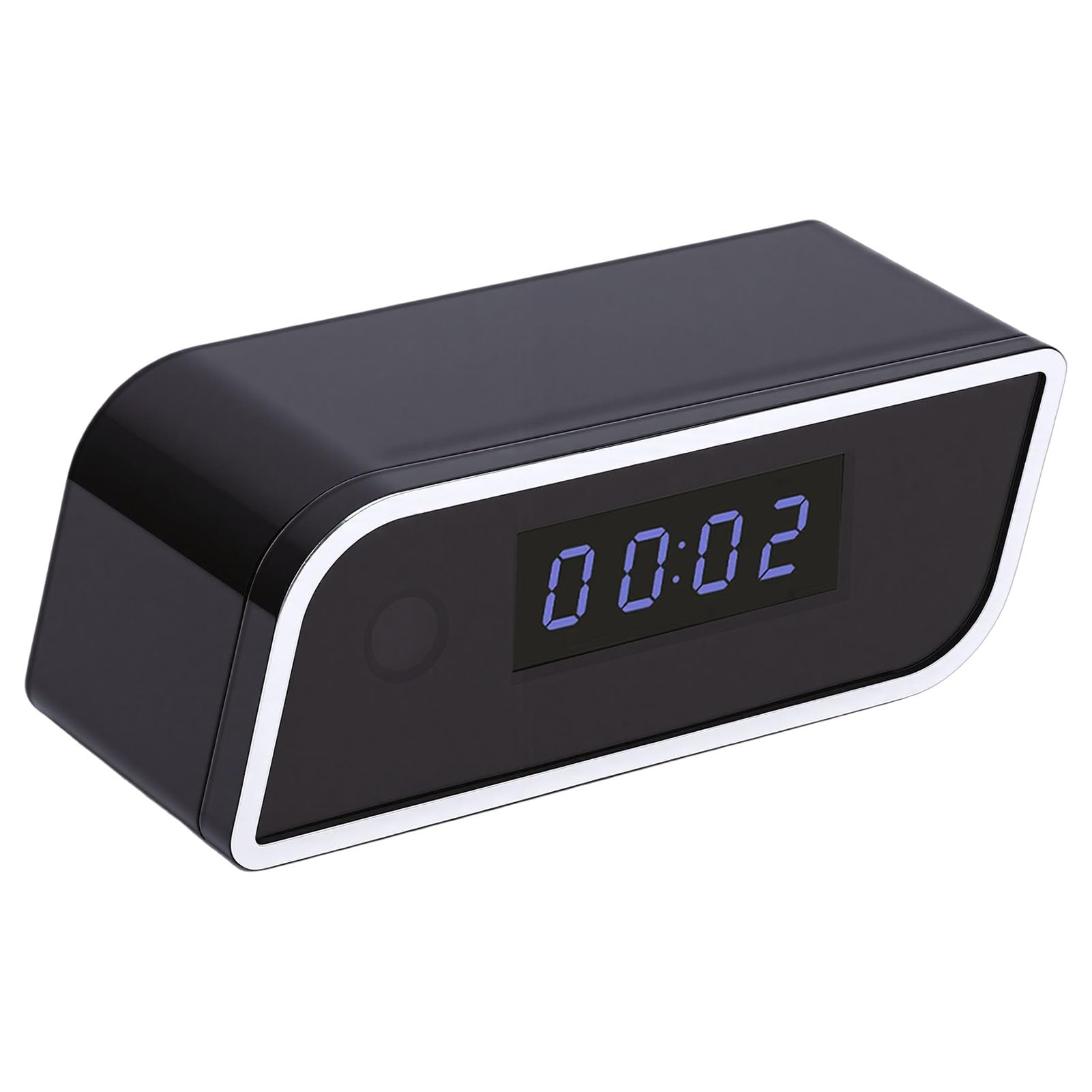 Reloj con Cámara WiFi FHD, Cámara de Seguridad Inalámbrica para Interiores Gran Angular de 130° con Pantalla de Tiempo LED, Detección de Movimiento para Oficina en Casa
