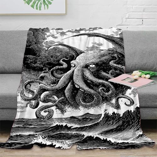 HWEICOIN Cthulhu Colcha 3D Manta Premium Cálida Acogedora Mantas Mullidas para Mujeres Adolescentes Niños Sofá Cama Regalo 80x90inch(200x230cm)