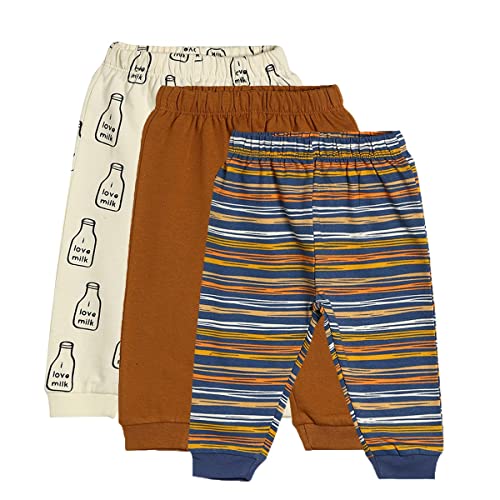 Image of miniklub Boys Blue Solid Pure Cotton Track Pants