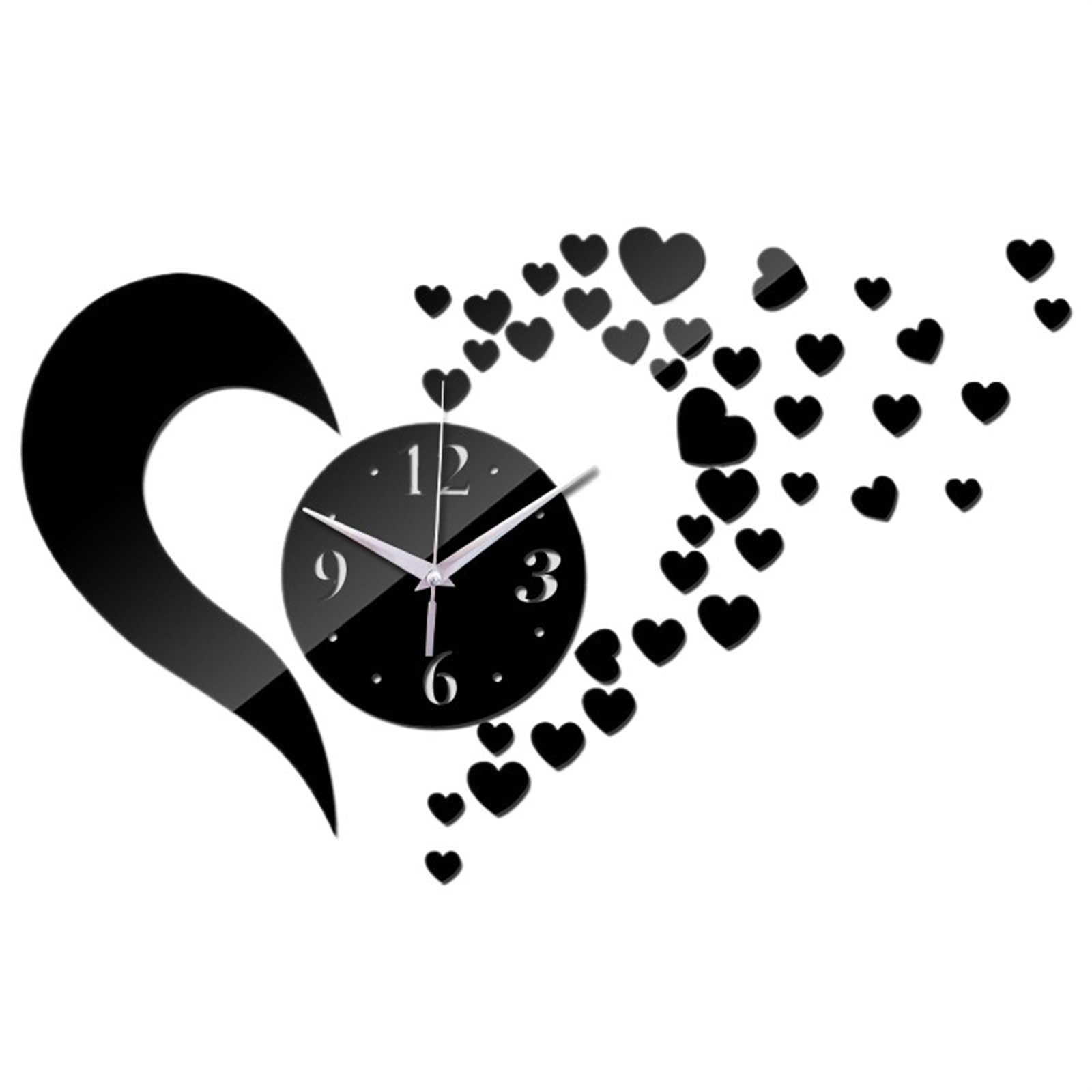 ZPFDSG Wall Sticker Clock Wall Quartz Clocks Material Hearts Decoration Watches For Living Room Diy Mirror Sticker Home Decor