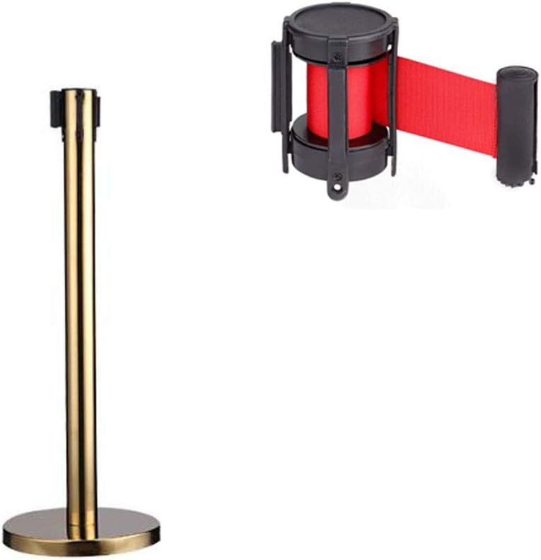 Queue Barrier Posts Stands,Retractable/Stretch Crowd Control Security Barriers Belt Stanchion Set,Optional Length (Color : Titanium, Size : 3M)