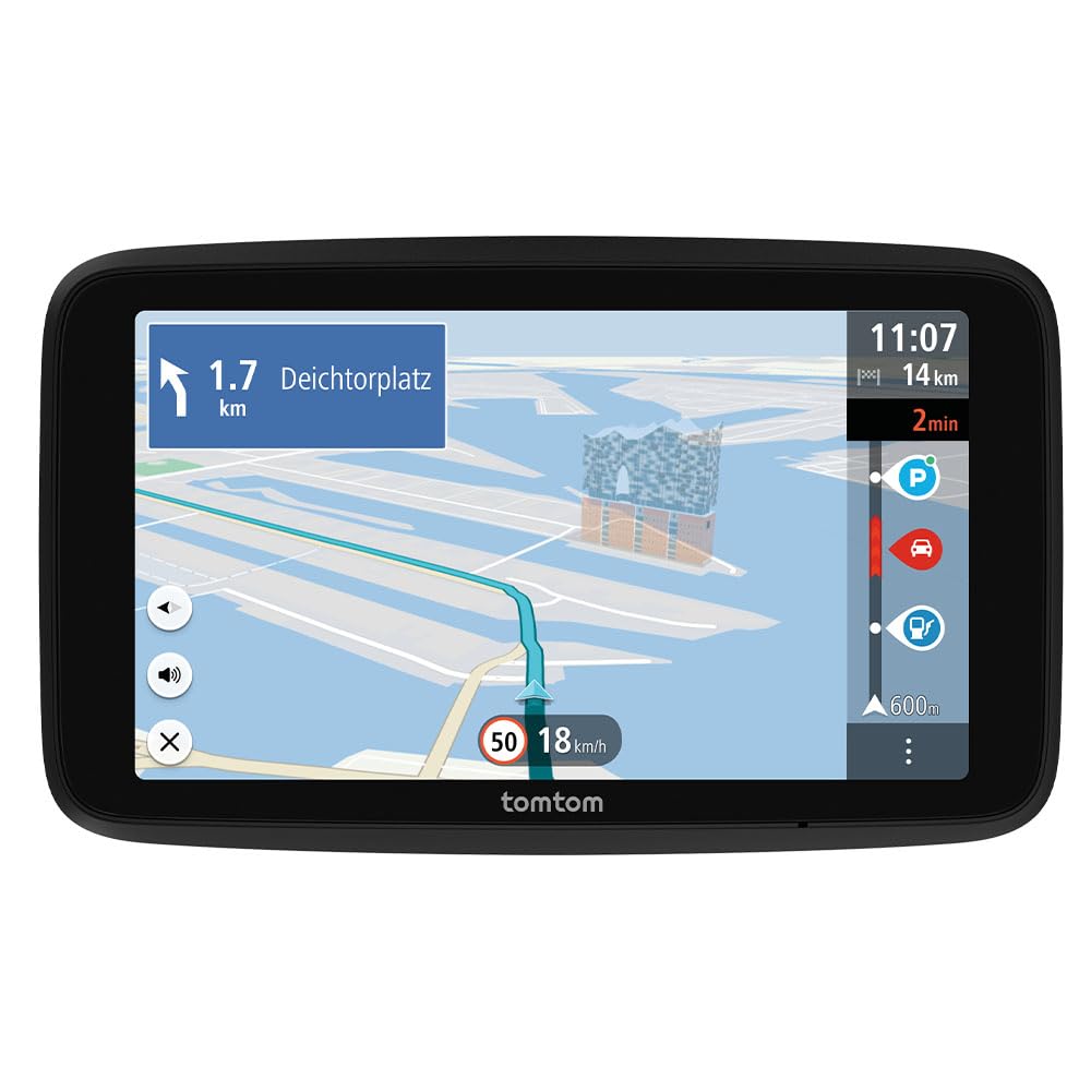 TomTom GO Advanced Car Navigation (6 Inches, Avoid Traffic Jams Thanks to TomTom Traffic, World Map Updates Included, Updates via Wi-Fi, Dynamic Lane Assistant, Built-in, Reversible Mount)