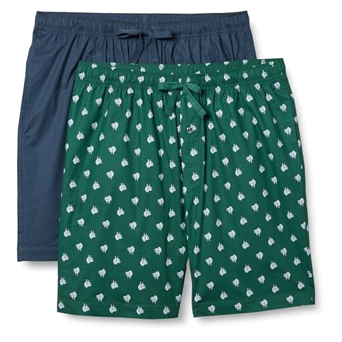 Image of Amazon Essentials Men's Lounge Sleepwear Pajama Bottom Shorts, Cotton Stretch Poplin