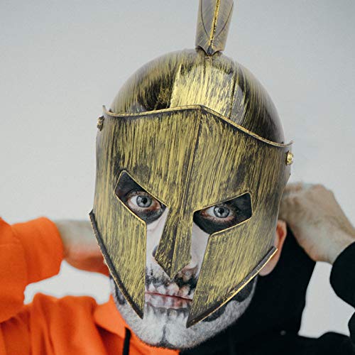 PretyzOOM Capacete Viking de PVC dourado medieval viking guerreiro chapéu pirata chapéu gladiatus, a
