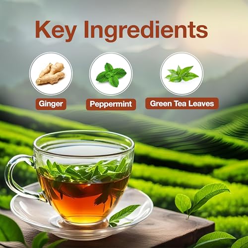 Image of Baidyanath Natural Herbal Gut Health Green Tea - 25 Bags | Enriched with the Goodness of Mint - Supports Healthy Digestion and Gut Health (Pack of 3)