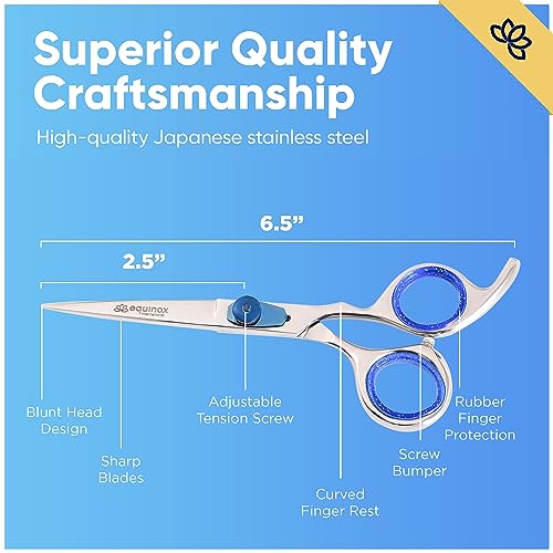 Image of Equinox Razor Edge Series Professional Hair Scissors - 6.5 inch Premium Japanese Stainless Steel Hair Cutting Scissors, Hair Shears, Hair Razors for Hair Cutting, Barber Accessories & Hair Salon Supplies