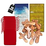 Ten Olive Wood Comfort Crosses with Velvet Bags & Lord's Prayer Card - The Holding or Hand Cross (4 inches) - Large