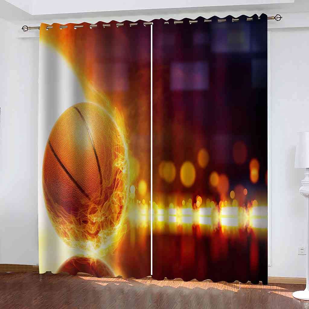 Rideaux occultants basket-ball 3D 200x214 cm GXLOGAA pour chambre