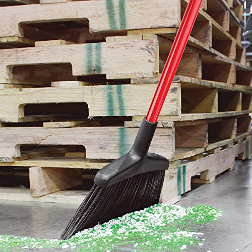 Libman Commercial 997 Wide Commercial Angle Broom, 55" Length, 15" Width, Black/Red (Pack Of 6) #TOP3