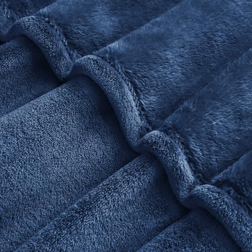 Image of BEDELITE Big Fleece Blanket - 120 inch x 120 inch (10' x 10'), Super Soft Fluffy Fuzzy Oversized King Blanket for Bed, Couch, Sofa, Camping, Fits Whole Family, Navy Blue