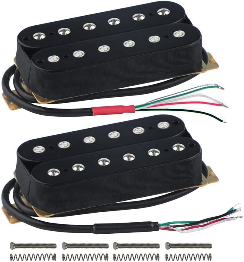 FLEOR Electric Guitar Humbucker Pickups Ceramic Double Coil Guitar Bridge Pickup & Neck Pickups Set-Black