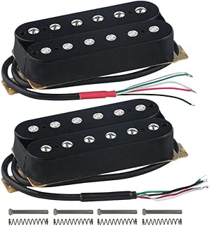 FLEOR Electric Guitar Humbucker Pickups Ceramic Double Coil Guitar Bridge Pickup & Neck Pickups Set-Black