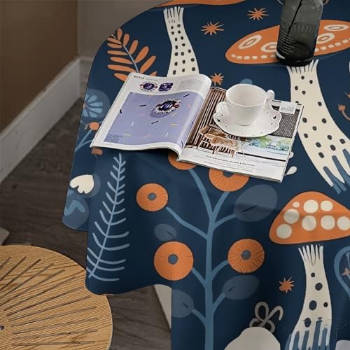 Nappe de table ronde imperméable 177,8x177,8 cm lavable motif fleurs - 8