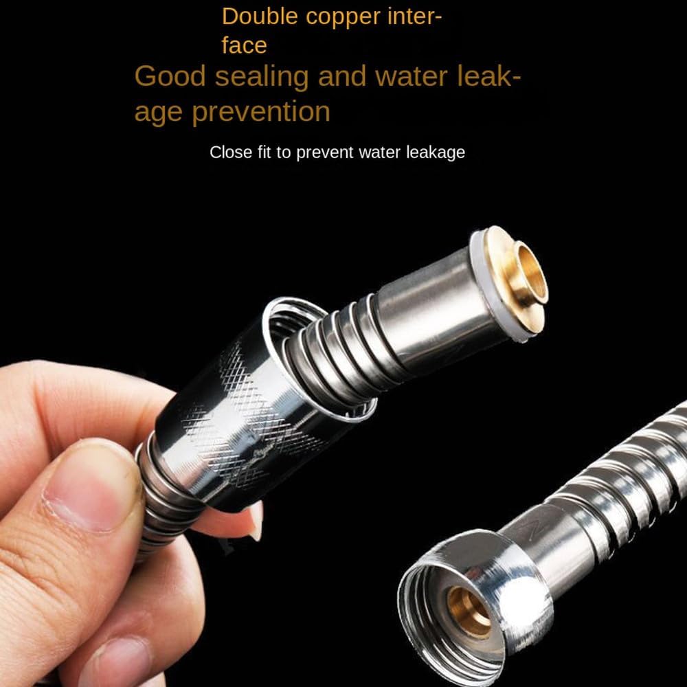 5m Optional 304 Stainless Steel Shower Hose Faucet Flexible Thick Silicone Bathroom Hose,5m,1 PC