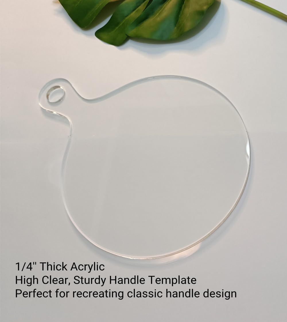 Round Acrylic Router Template,Round Charcuterie Board with Handle,Clear Acrylic Charcuterie Board Template,Serving Board Template (11''x8)