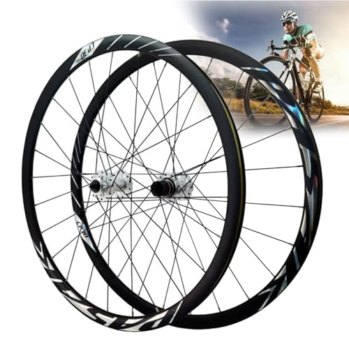Wheelset Paire Roues Vélo de Route Avec Frein À Disque 700 C,Frein Disque À Double Paroi Jante Vélo À Dégagement Rapide 2 Roulements Avant Et Arrière...