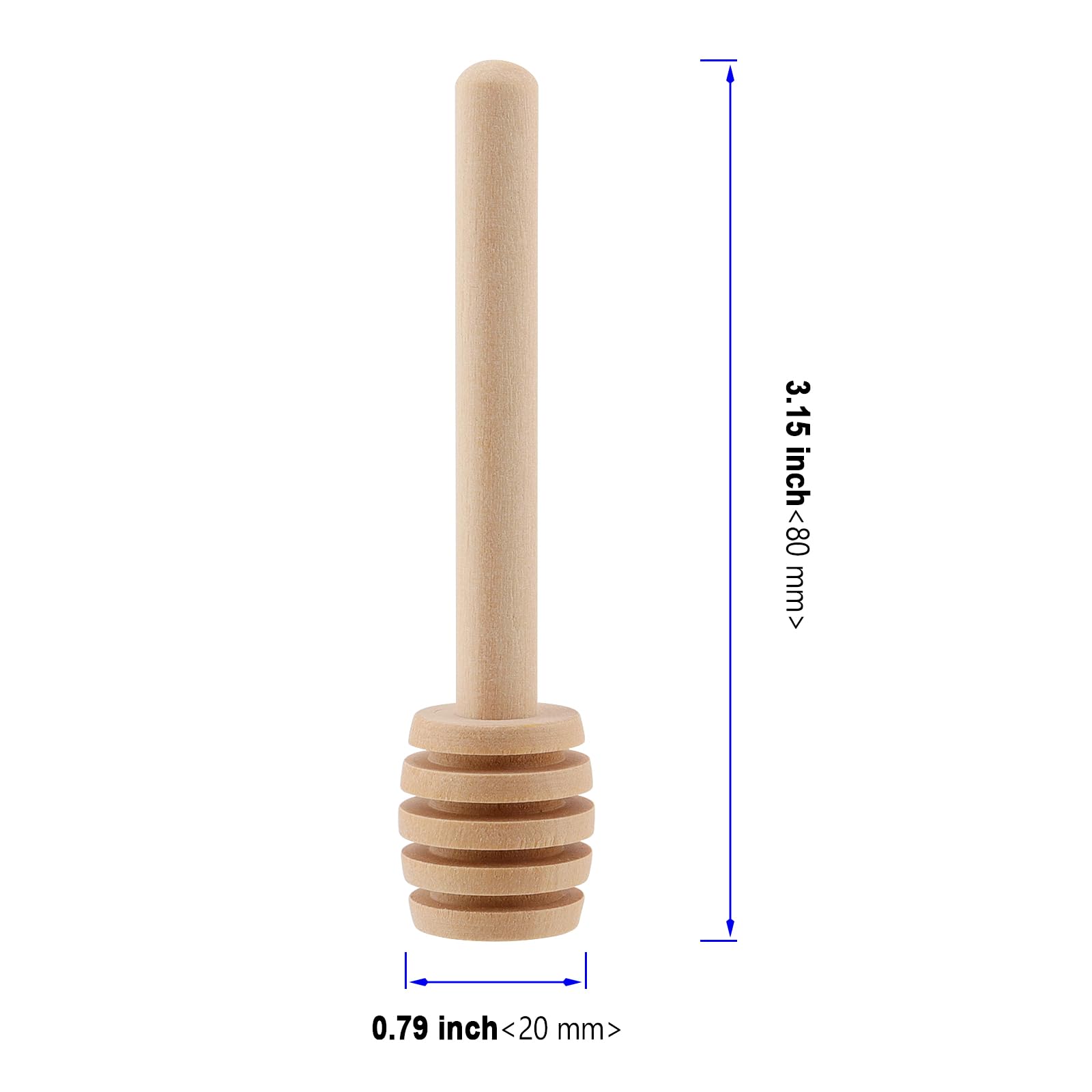 100 bastoncini di legno per miele, 8 cm, mini cucchiaio da miele, mescolatore per mescolare il miele, in legno, per erogare barattoli di miele, raccolta miele, miele, pioggerella miele