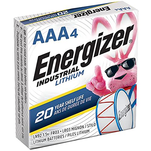 Energizer® Industrial Lithium AAA Batteries, Pack Of 4 Batteries, LN92